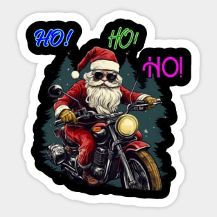 Santa Claus on motorcycle, christmas, riders Sticker